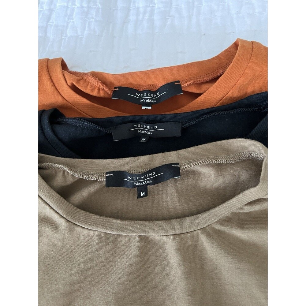 MAXMARA Weekend Set of T-Shirts Black Tan Orange Size Medium EUC